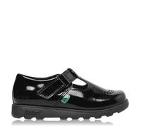 Kickers Girls Fragma T-Bar Shoes Junior Moc Toe - Black - Size UK 5 Infant