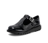 Kickers Girl's Kick T Bar Black School Shoes | Classic & Stylish | Extra Comfortable | Premium Quality, Black, 1 UK Child