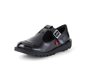 Kickers Girl's Kick T Bar Black School Shoes | Classic & Stylish | Extra Comfortable | Premium Quality, Black, 5 UK Child