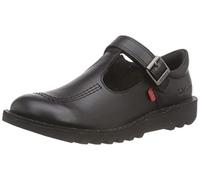 Kickers Girl's Kick T Vel School Uniform Shoe | Smart Everyday School Look | Everyday Comfort Fit, Cushioned for All-Day Wear, Black, 4 UK Child