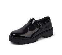 Kickers Girl's Kori T Bar Leather Shoes, Black, 4 UK Child