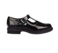 Kickers Girls Lach Patent Leather T-Bar Low Block Heel School Shoes