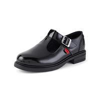 Girl's Kickers 116228 LACH T-BAR Girls School Shoes Black Patent - Size: UK 1 / eur 33