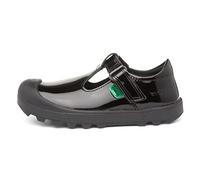 Kickers Girl's Plunk Mary Jane Black Leather School Shoe | Timeless Mary Jane Look | Everyday Comfort Fit, Cushioned for All-Day Wear