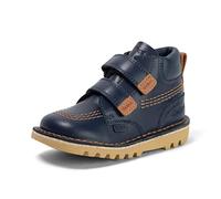 Kickers Infant Boy's Kick Hi Vel Roll Ankle Boot, Navy/Brown, 6 UK Child