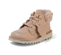 Kickers Infant Girl's Kick Hi Classic Ankle Boots with Zip | Extra Comfortable | Added Durability | Premium Quality, Winter Beige, 10 UK Child