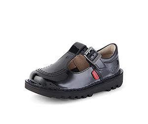 Kickers Infant Girl's Kick T Bar Black School Shoes