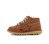 Kickers Infant Unisex Kick Hi Classic Ankle Boots with Zip | Extra Comfortable | Added Durability | Premium Quality, Tan/Light Cream, 5 UK Child