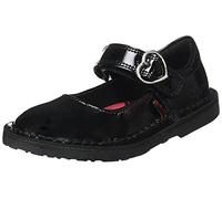 Kickers Junior Girl's Adlar Heart Mary Jane Patent Leather School Uniform Shoes, Patent Black, 2 UK
