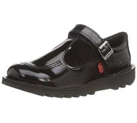 Kickers Junior Girl's Kick T Vel School Uniform Shoe, Patent Black, 2.5 UK