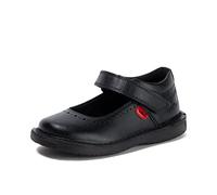 Kickers Junior Girl's Kopi MJ Brogue Leather Shoes, Black, 12.5 UK Child