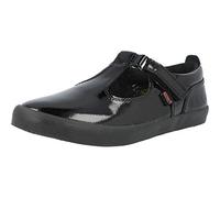 Kickers Kariko T-Bar Girls School Shoes Black Patent 13 Child UK