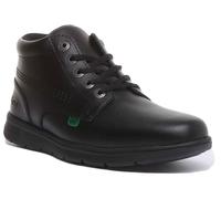 Kickers Kelland Hi Youth Leather Lace Up Boots In Black Size UK 3 - 6