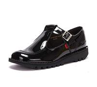Kickers Lo Aztec Ladies Black T Bar School Shoes, Size: 7