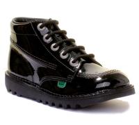 Kickers Kick Hi Junior Boys/Girls Back to School Boots In Black Sizes UK 3 - 6