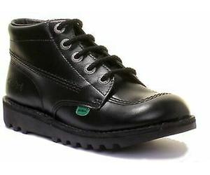 Kickers Kick Hi Junior Boys/Girls Back to School Boots In Black Sizes UK 3 - 6