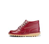Kickers Kick Hi Leather Ankle Boot, Red, Size 4, Women Red
