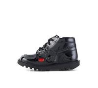 Kickers Kick Hi Patent Leather Shoe, Black, Size 3 Older Black