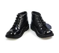 Kickers Kick Hi Womens Patent Boots - (Black) Rubber - Size UK 8