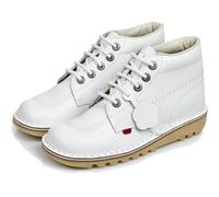 (4) Kickers Kick Hi White Leather Boots