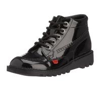 Kickers Youth Unisex Kick Hi Classic Ankle Boots | Extra Comfortable | Added Durability | Premium Quality, Patent Black, 3 UK