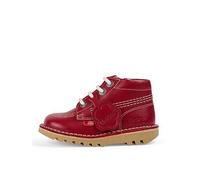 Kickers Kick Hi Zip Boot - Red, Red, Size 2 Older Red