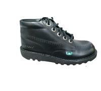 Kickers Kick Hi Zip Junior Black Boots-UK 2 / EU 34