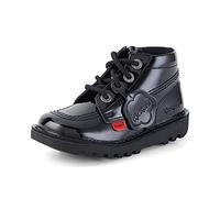 Kickers Kick Hi Zip Patent Infants Black Boots-UK 12 Kids/EU 30