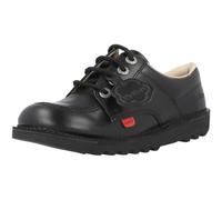 Kickers Kick Lo Black Leather School Shoes, Chunky Sole, Lace-Up, Comfortable