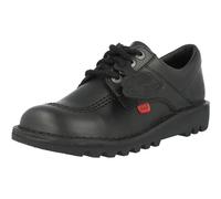 Kickers Kick Lo Black Leather Shoes - Formal Comfort with Chunky Sole & Branding