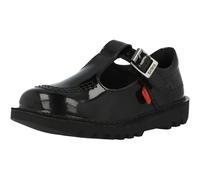 Kickers Kick T-Bar Black Patent Leather Shoes for Kids, Iconic and Durable