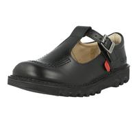 Kickers Kick T-Bar Black Shoes Leather Upper Adjustable Buckle Comfy Iconic