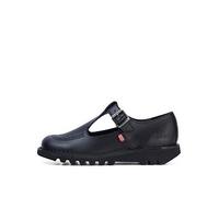 Kickers Kick T Bar Leather Shoe, Black, Size 3, Women Black