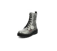 Kickers Women's Kick Pocket Combat Boot, Metallise Grey, 7.5 UK