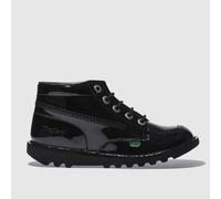 Kickers Kick Hi Patent Leather Shoe, Black, Size 3 Older Black