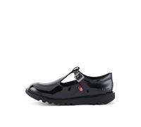 Kickers Kids Kick T-bar Patent Leather Shoe, Black, Size 2 Older Black