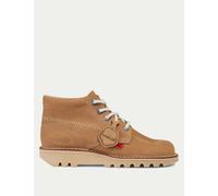 Kickers Leather Lace Up Casual Boots Tan