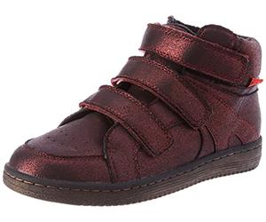 Kickers Lohan, Unisex High Sneakers, Burgundy, 10.5 UK Child