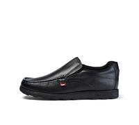 Kickers Men's Fragma Slip On Moc Toe Comfortable Leather Shoes | Smart Everyday School Look | Easy Slip-On Style, Cushioned for All-Day Wear, Black, 12 UK