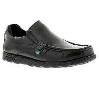 Kickers Mens Fragma Slip Shoe in Black Leather - Size 7 (UK Shoe)