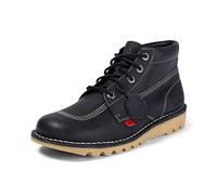 Kickers Men's Kick Hi Classic Ankle Boots | Extra Comfortable | Added Durability | Premium Quality, Black/White, 9 UK