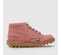Kickers Pale Pink Kick Hi Zip Girls Junior Boots UK 2 (EU 34)