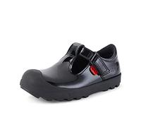 Kickers PLUNK MJ Girls Leather School Shoes Black