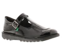 Kickers Girl's Kick T Vel School Uniform Shoe | Smart Everyday School Look | Everyday Comfort Fit, Cushioned for All-Day Wear, Black, 5 UK Child