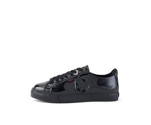 Kickers Tonvi Lacer Patent Leather Shoe, Black, Size 3, Women Black