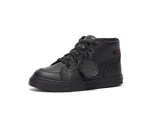 Kickers Tovni Hi Leather Junior Black Boots-UK 1 / EU 33