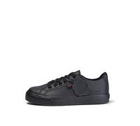 Kickers Tovni Leather Lace School Shoes - Black, Black, Size 3 Older Black
