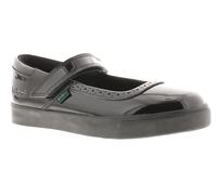 Kickers Tovni Mj Girls Black Leather Brogue Shoes, Size: 12.5