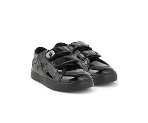 Kickers Tovni Star Vel Infants Patent Leather Shoes Black