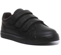 Kickers Tovni Trip 3 Strap Hook And Loop Boy Shoes In Black 3 - 12